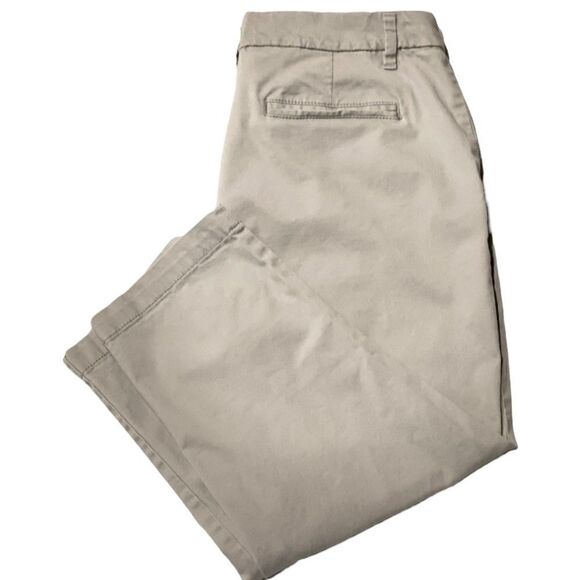Gray Chino Flat Front Crop Pants - Picture 7 of 10